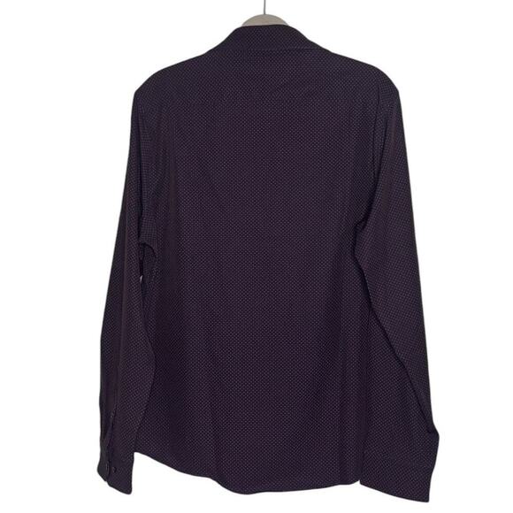 Denim & Flower Men's Tech Comfort Buttondown Shirt Navy Red Dots Size Large - Picture 5 of 6